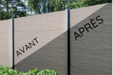 Clôture béton avec lasure et sans lasure
