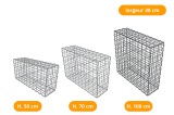 Gabions en 30 cm de largeur : 3 formats