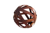 Zoom sur la boule déco acier corten