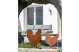 Coq et poule en métal pour une présence amie en extérieur