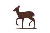 Statue Biche en métal rouillé H.93 cm : déco jardin