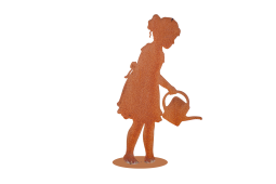 Figurine fillette Lisa au jardin avec son arrosoir