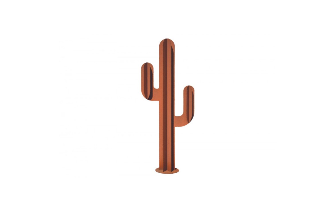 Statue jardin cactus acier corten