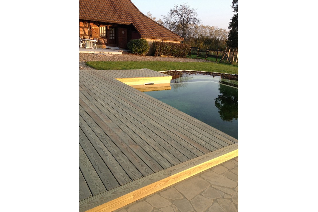 Terrasse en pin autoclave vert