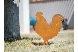 Coq en métal rouillé pour la déco extérieure