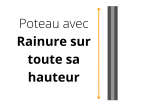 Poteau pour plaque béton motif double face avec feuillure sur toute la hauteur
