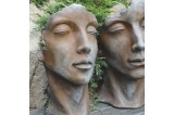 Statue Visage Femme Jardin aspect Rouille