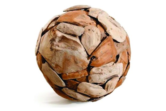 Boule décorative pour l'extérieur en teck