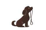 Déco Jardin Chiot avec laisse en Métal H.50 cm