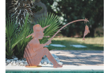 Petit pecheur et son poisson H.60 cm