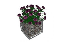 Gabion Jardinière L 50 x l 50 x H 50 fleurs