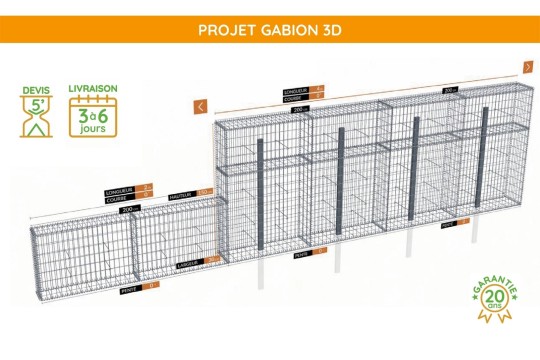 Mur Gabion en 3D Outil