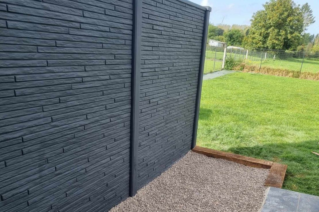 Plaque béton motif 2 faces avec lasure gris anthracite