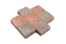 pavé béton rouge gris