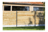 Cloture bois béton avec le poteau Aluminium gris anthracite