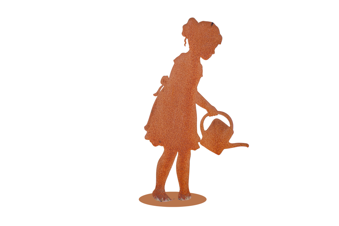 Figurine fillette Lisa au jardin avec son arrosoir