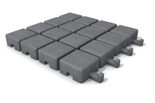 Dalle grise 16 pavés plastique recyclé 50 x 50 cm