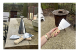 Huilier et spatule pour service brasero plancha