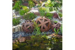 Boule déco métal rouillé 3 diamètres