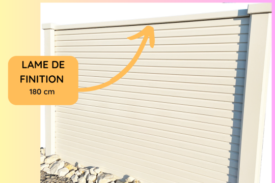 Lame de finition béton pour plaques de clôture double face