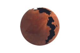 Boule déco acier corten