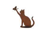 Déco Jardin Chat Joueur Métal Rouillé H.50 cm