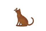 Déco Jardin Chat Papillon Métal Rouillé H.50 cm