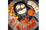 Cuisson plancha ou grill sur brasero d'extérieur