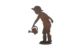 Figurine garçon avec son arrosoir; statue pour le jardin
