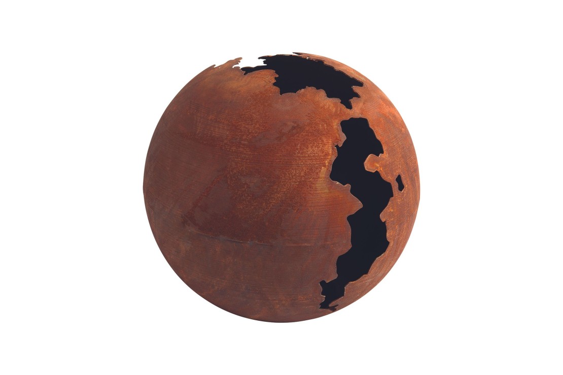 Boule déco acier corten