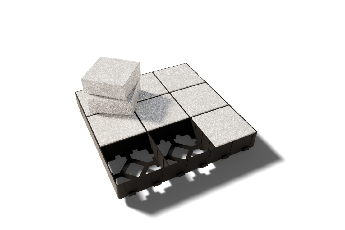 dalle plastique pour 9 pavés pavea