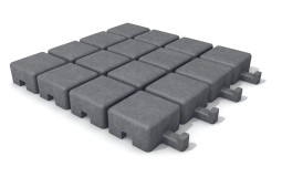 Dalle grise 16 pavés plastique recyclé 50 x 50 cm