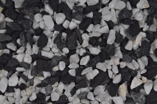 Graviers en mélange Blanc marbre et Noir calcaire
