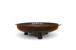 Bol à feu avec pieds et poignées.