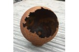 Sphère Acier Corten Ouverte Sur pied