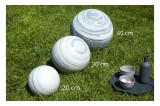Boule sphère déco jardin marbre blanc et noir-3 tailles