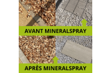 Effet du spray fixateur sur graviers ou paillages bois