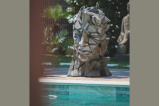 Statue Tête Homme pour déco jardin