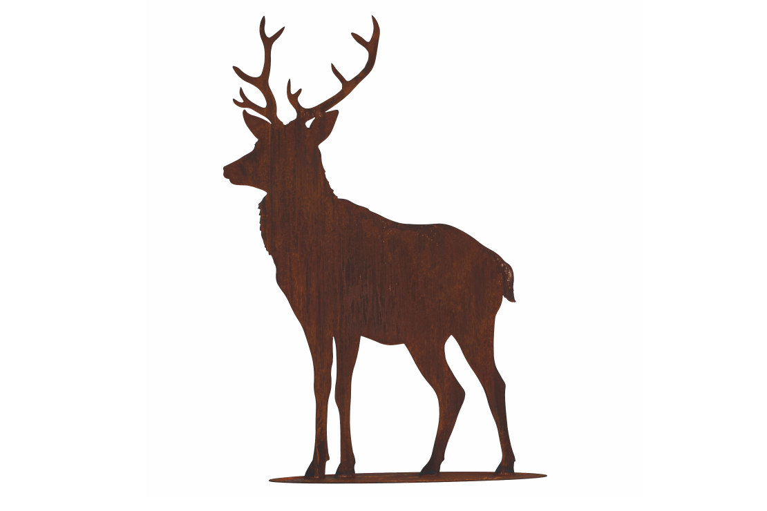 Statue cerf en métal rouillé 148 cm de hauteur