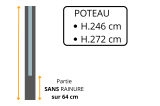 Poteau Béton Clôture pour plaques double face 26 cm