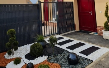 parterre mineral gravier blanc marbre